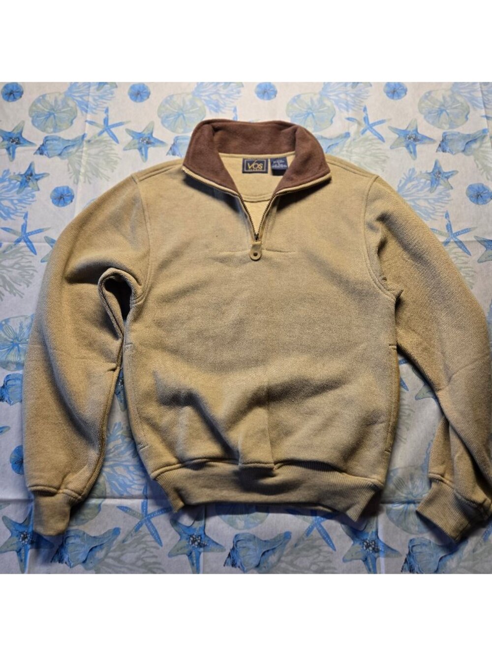 Vos Sports Quarter-Zip Pullover Sweatshirt Mens Sz S